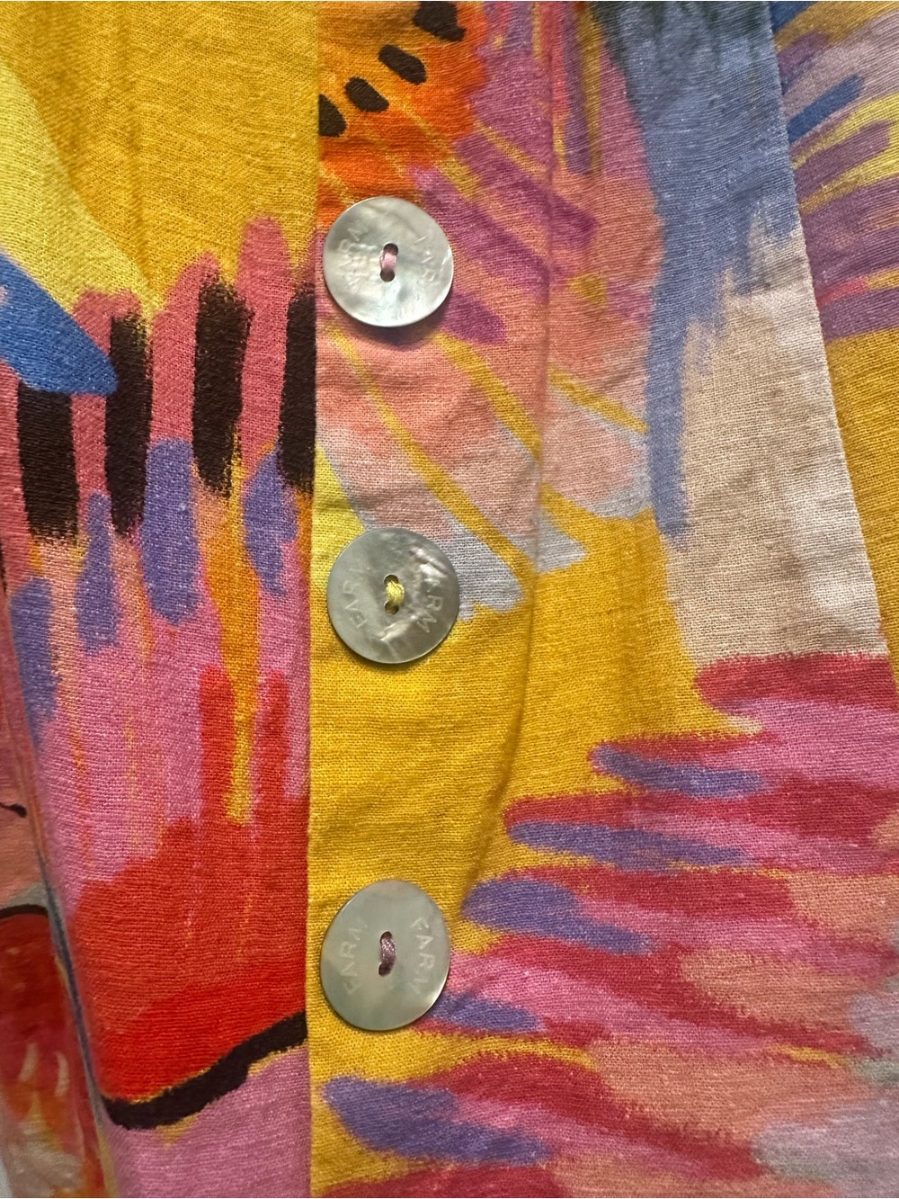 FARM Rio Yellow Macaw Button-Front Dress - Picture 4 of 8